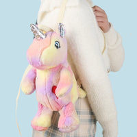 Plushy heart, unicorn backpack pink