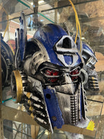 Optimus Prime Head Transformer on stand life size 1.5ft tall Metal sculpture
